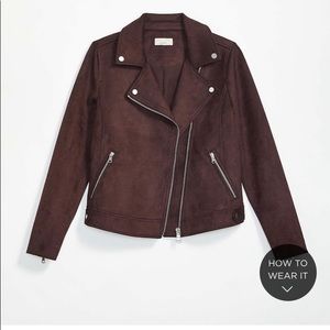 The Loft Faux Suede Moto Jacket NWT